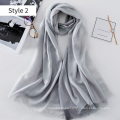 2017 China al por mayor de peso ligero de plata filamentaria dip-dye bufanda de seda de la bufanda de la mezcla de las mujeres bufanda